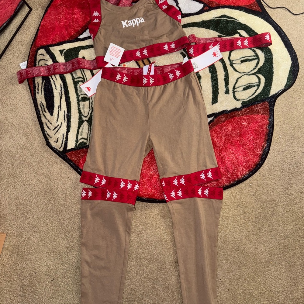 Kappa Tan and Red Tracksuit